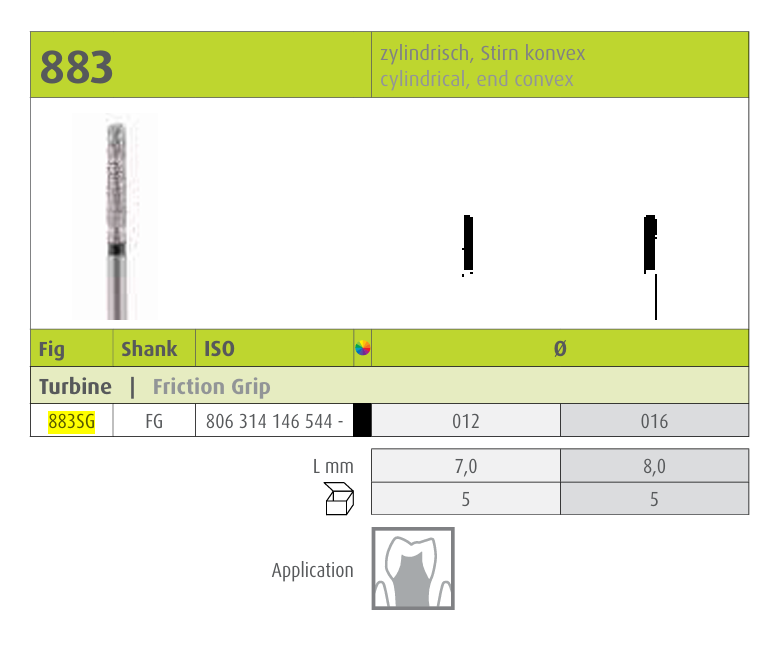 JOTA Diamond Instrument Cylindrical FG 883SG (1.6mm)