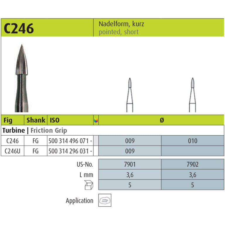 JOTA Carbide Finisher Instrument Pointed C246 FG (0.9mm)