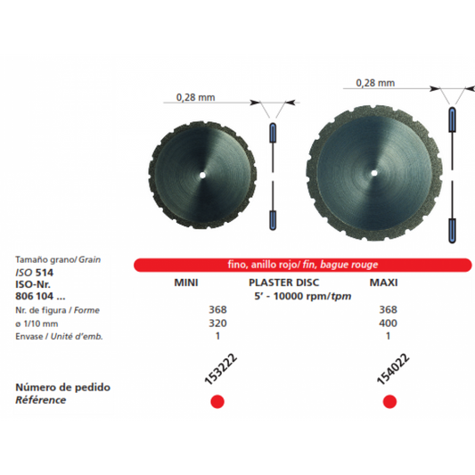 DFS PLASTER DISC MAXI Fine Coarse Grit 40mm