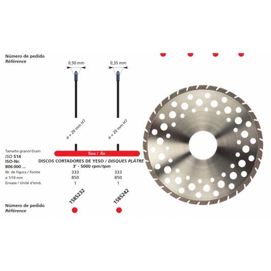 DFS PLASTER CUT DISC Perforated Fine Coarse Grit 85mm