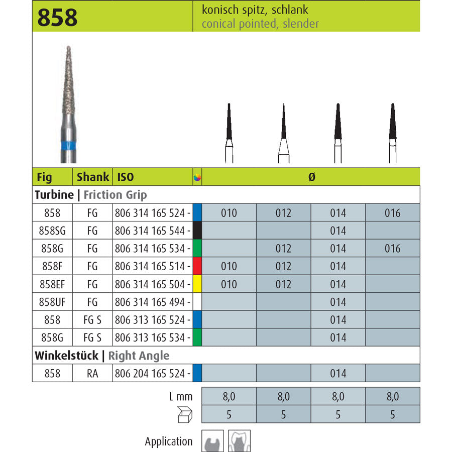 JOTA Diamond Instrument Conical FG 858 (1.2mm)