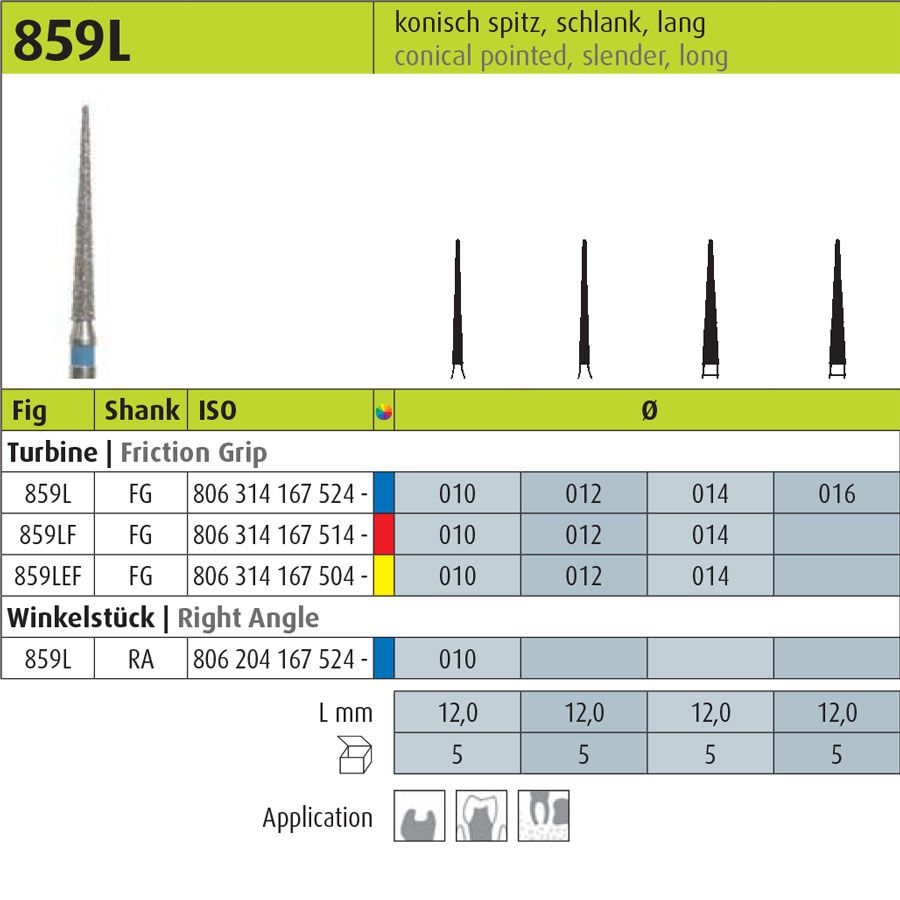 JOTA Diamond Instrument Conical FG 859LF (1.2mm)
