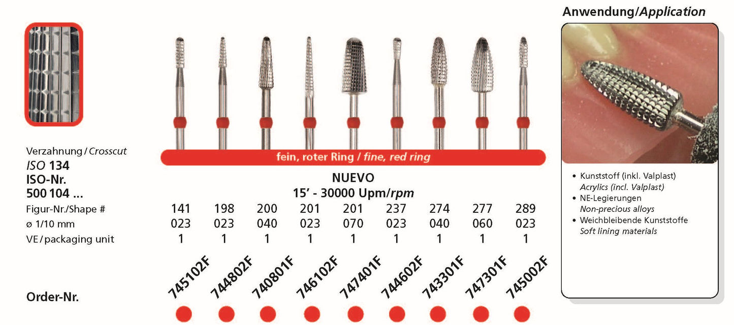 DFS DIADUR NUEVO CARBIDE CUTTER Fine Coarse Grit 6.0mm