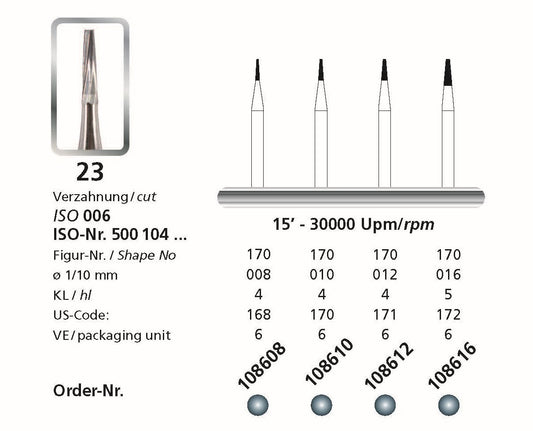 DFS Carbide Bur 23 HP 0.8mm