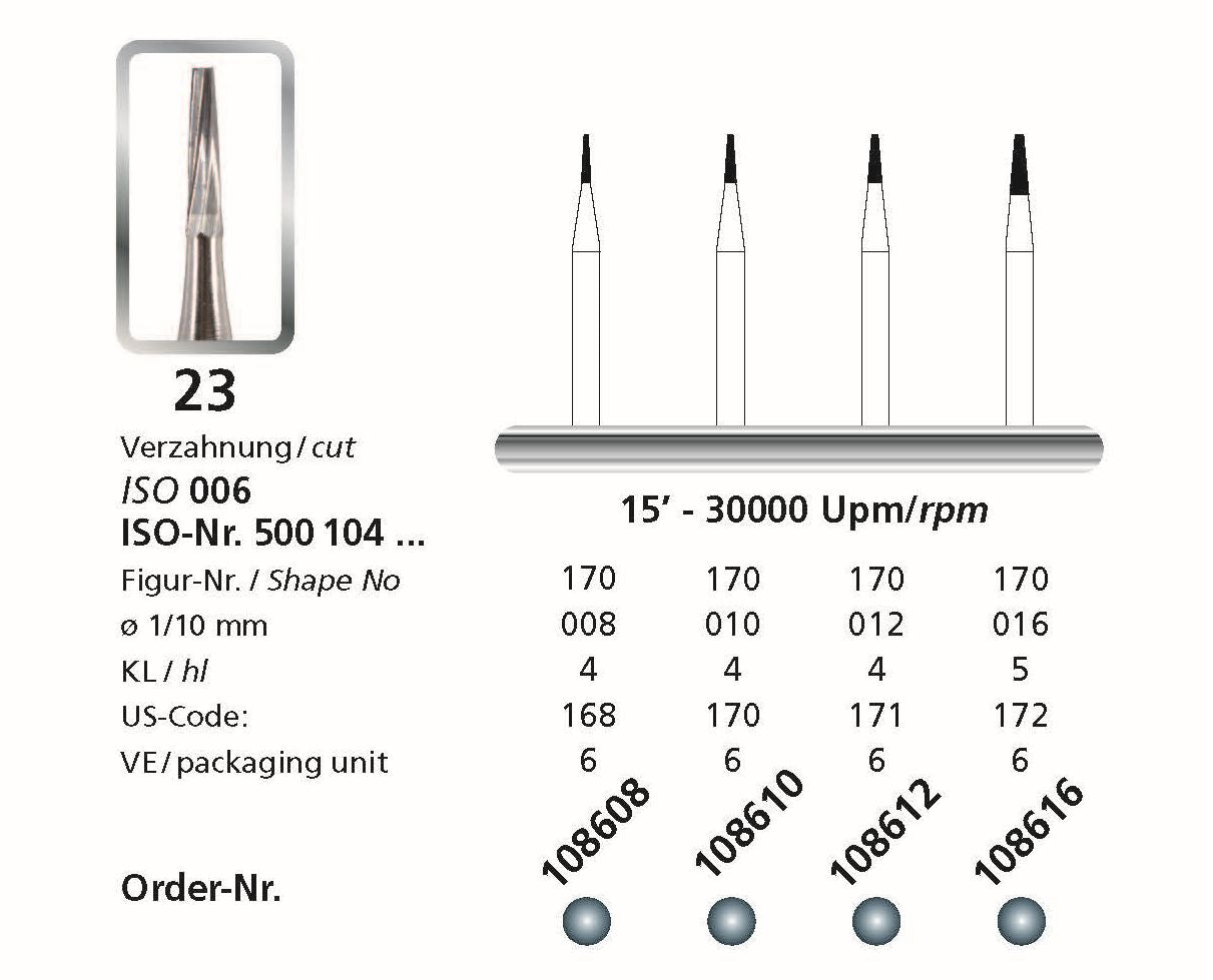 DFS Carbide Bur 23 HP 0.8mm