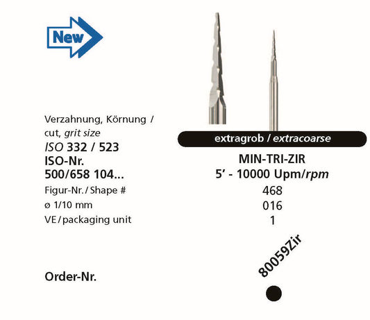 DFS DIADUR MINI TRI Zirconia Extra Coarse Grit 1.6mm