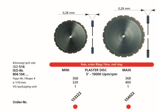 DFS PLASTER DISC MINI Fine Coarse Grit 32mm