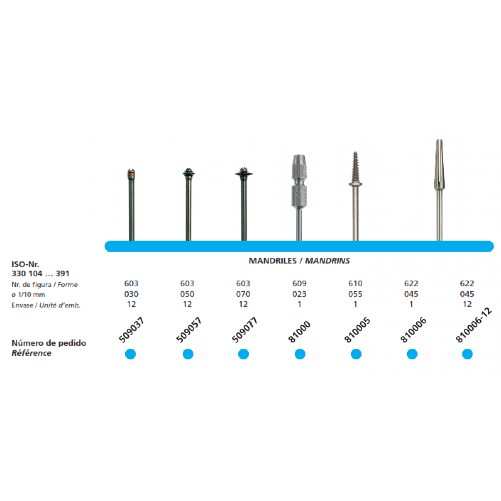 DFS Mandrel for Polishers Medium Coarse Grit 2.3mm