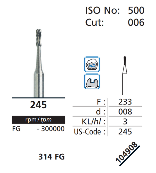 DFS ODON Carbide 245 FG Extra Coarse Grit 0.8mm