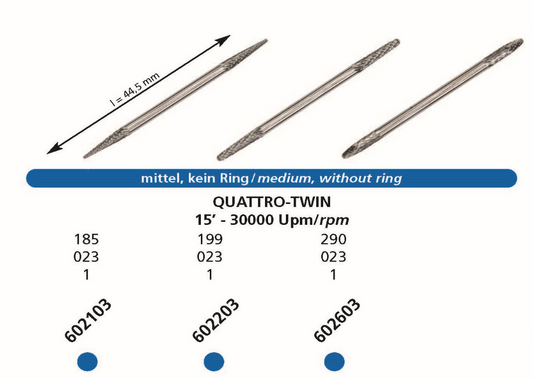 DFS DIADUR QUATTRO TWIN CARBIDE CUTTER Medium Coarse Grit 2.3mm