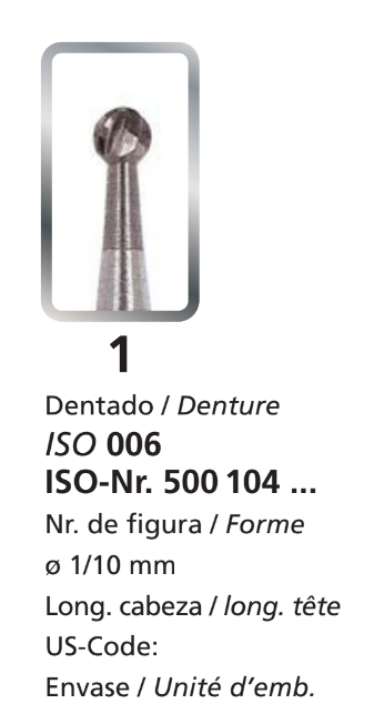 DFS Rosehead Bur Carbide HP 0.6mm