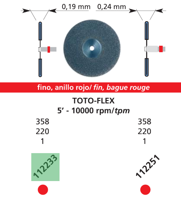 DFS TOTO FLEX Diamond Disc Mounted Double Face Fine Coarse Grit 22mm