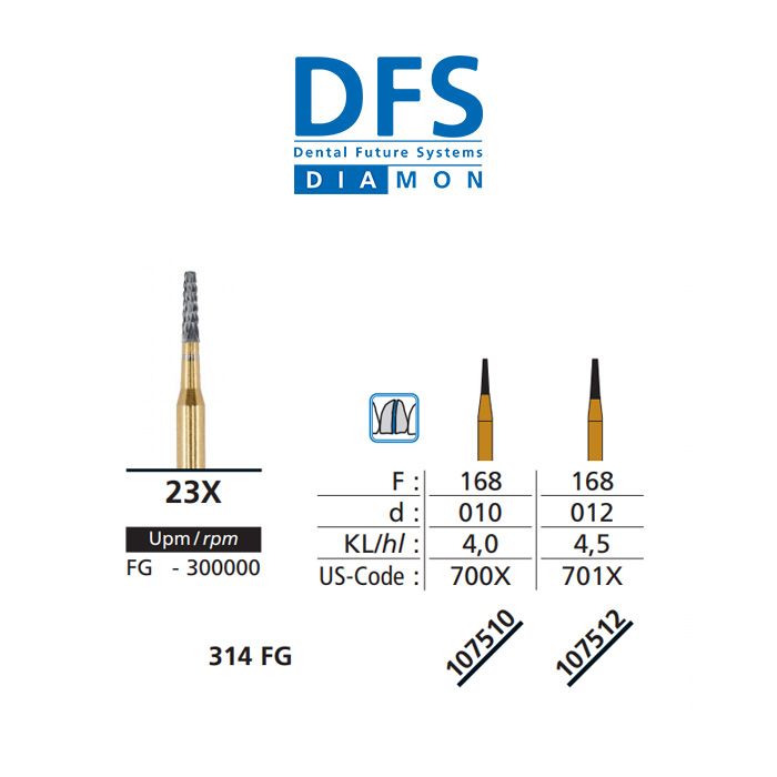 DFS ODON Crown Cutter 23X FG Extra Coarse Grit 1.0mm