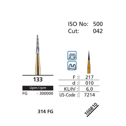 DFS ODON Carbide Finisher 133 FG Extra Coarse Grit 1.0mm